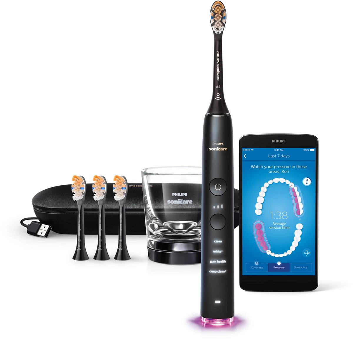 Philips Sonicare Diamondclean Smart 9400 HX9918/89 Zwart elektrische tandenborstel