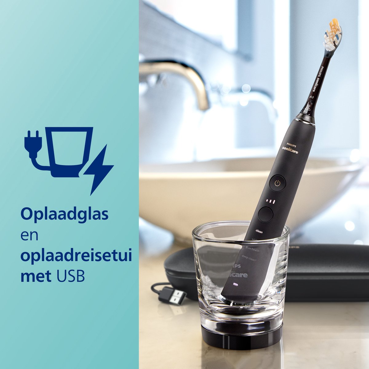 Philips Sonicare Diamondclean Smart 9400 HX9918/89 Zwart elektrische tandenborstel