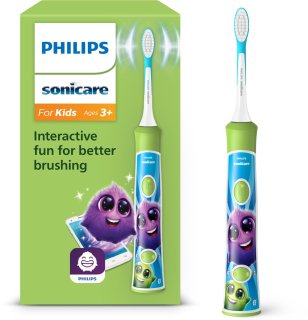De Philips Sonicare For Kids Elektrische tandenborstel HX6352/11 Groen in één oogopslag