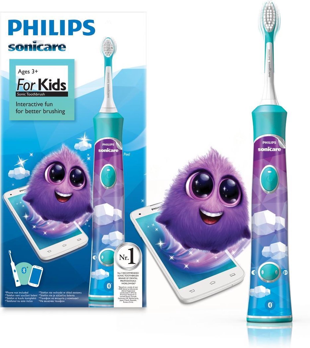 Philips Sonicare for Kids HX6321/03 Elektrische Tandenborstel Blauw