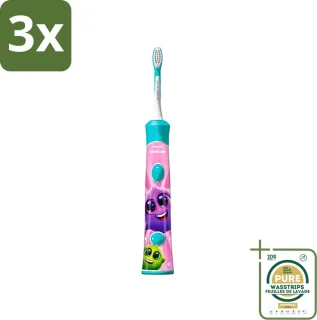 Philips Sonicare For Kids HX6322/04 - Elektrische tandenborstel - 3 stuks - Blauw