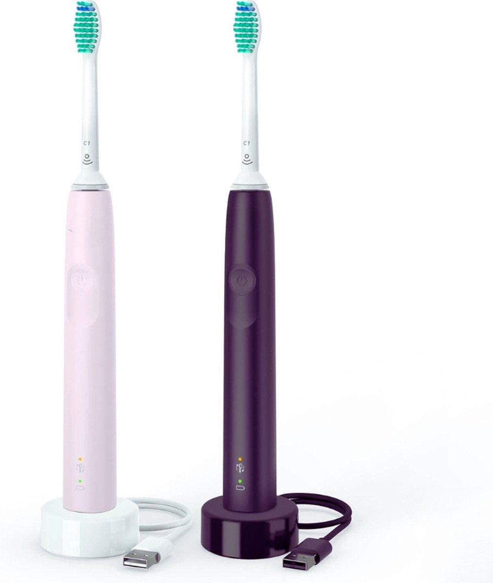 Philips Sonicare HX3675/15 Tandenborstel Dubbelpack Roze & Zwart