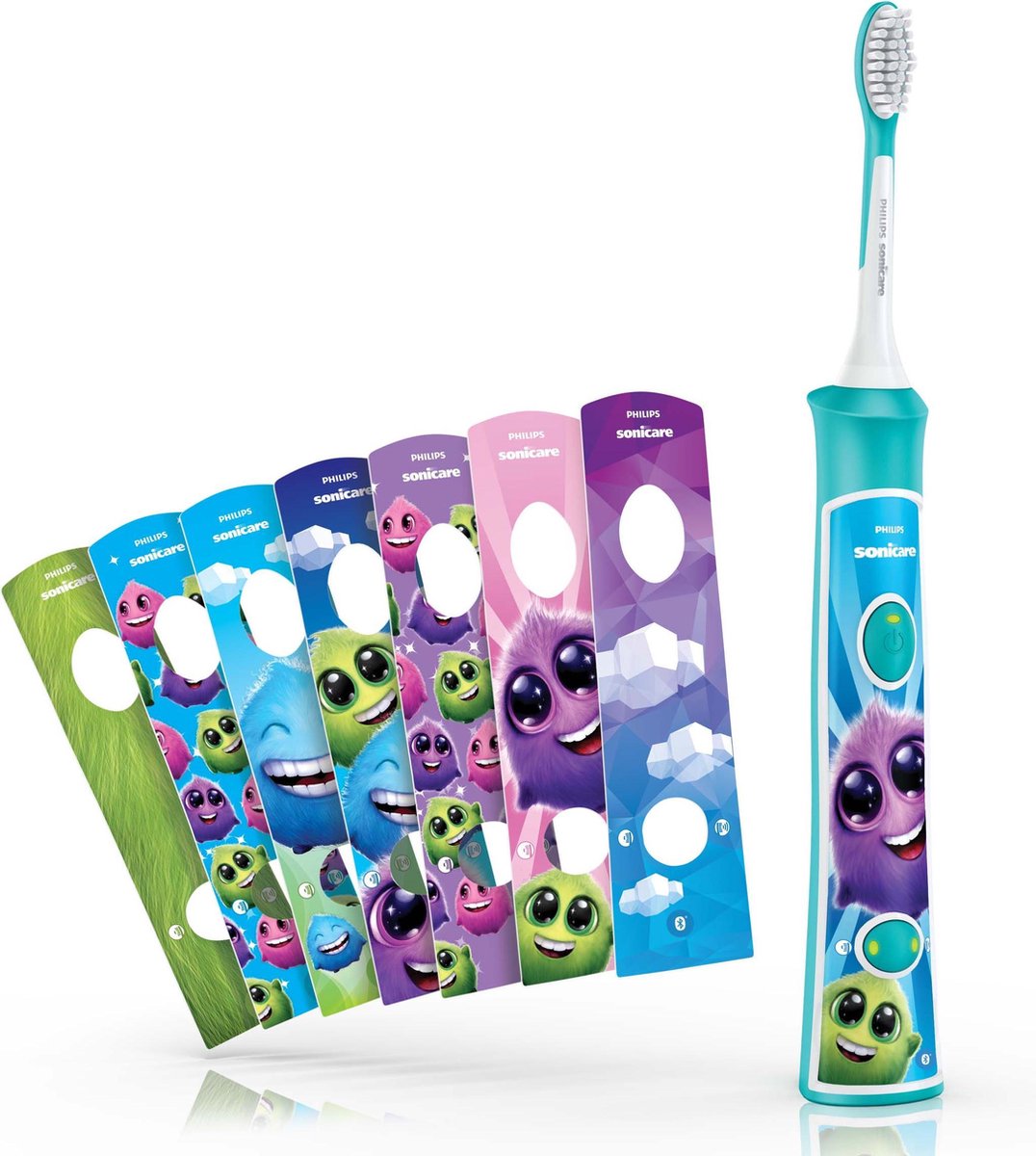 De Philips Sonicare Kids HX6322/04 elektrische tandenborstel blauw in één oogopslag
