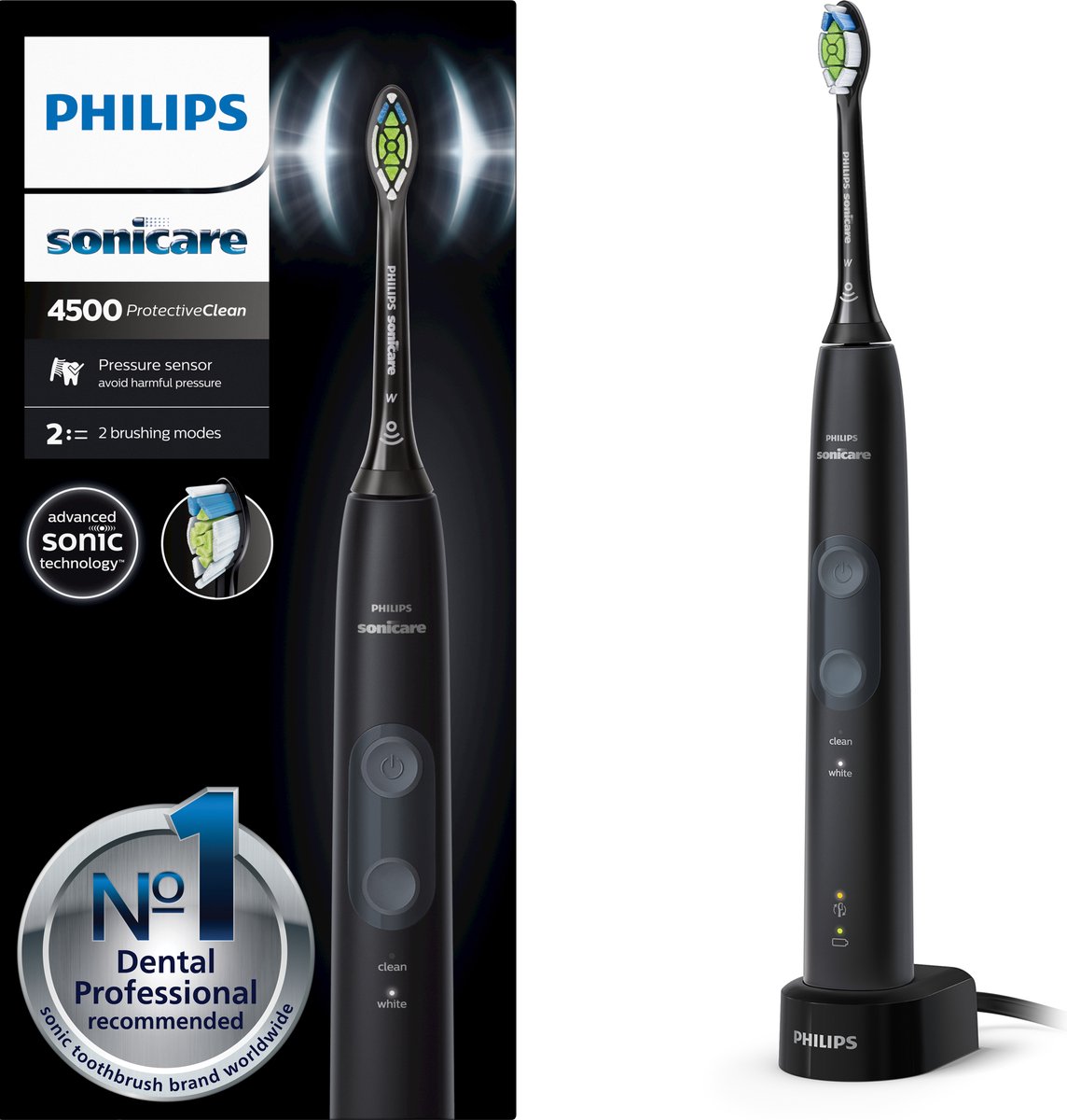 De Philips Sonicare ProtectiveClean 4500 HX6830/44 elektrische tandenborstel in één oogopslag