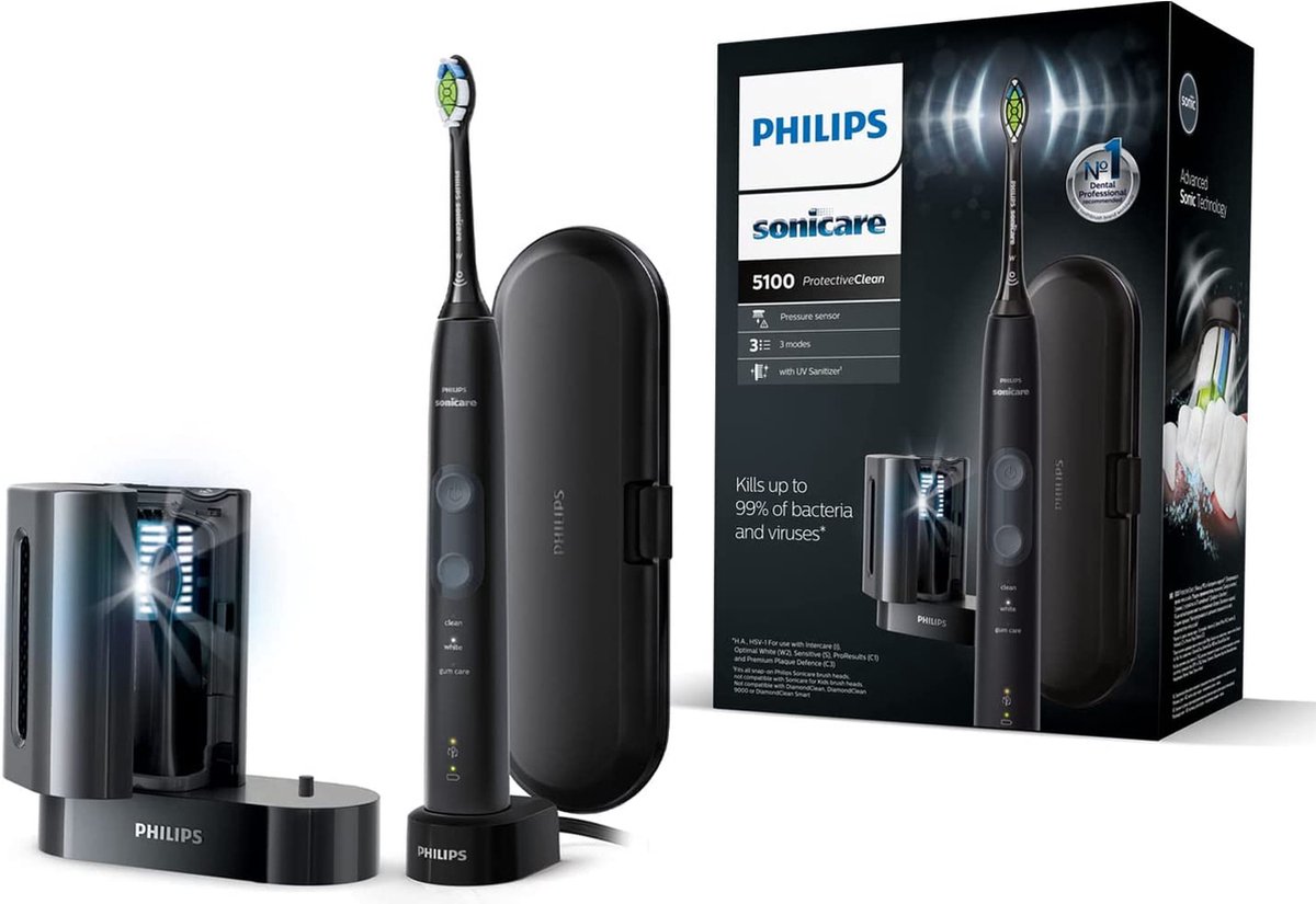 Philips Sonicare ProtectiveClean 5100 HX6850/57 Elektrische tandenborstel zwart