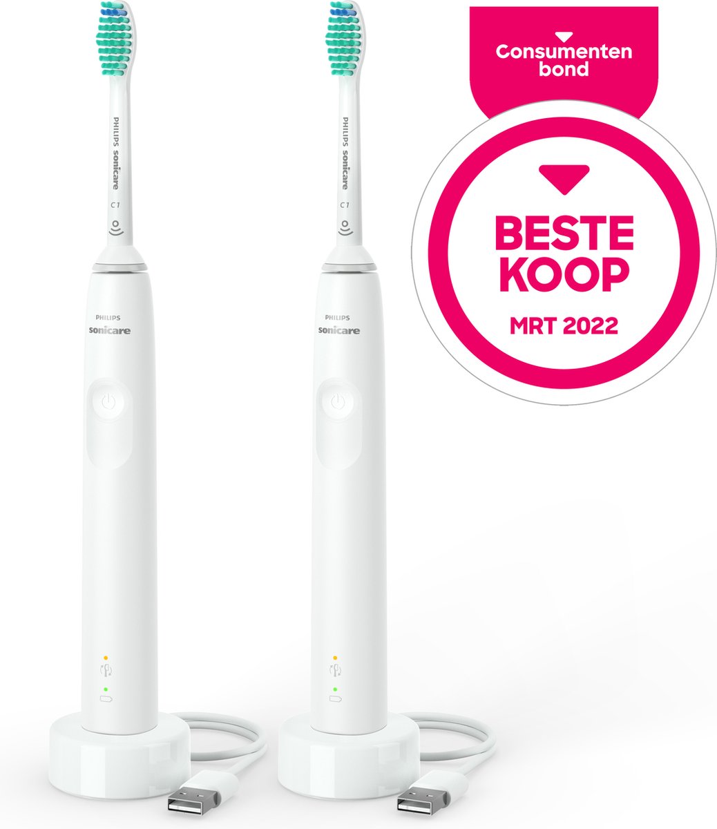 Philips Sonicare Series 3100 HX3675/13 Elektrische tandenborstel Duo Wit