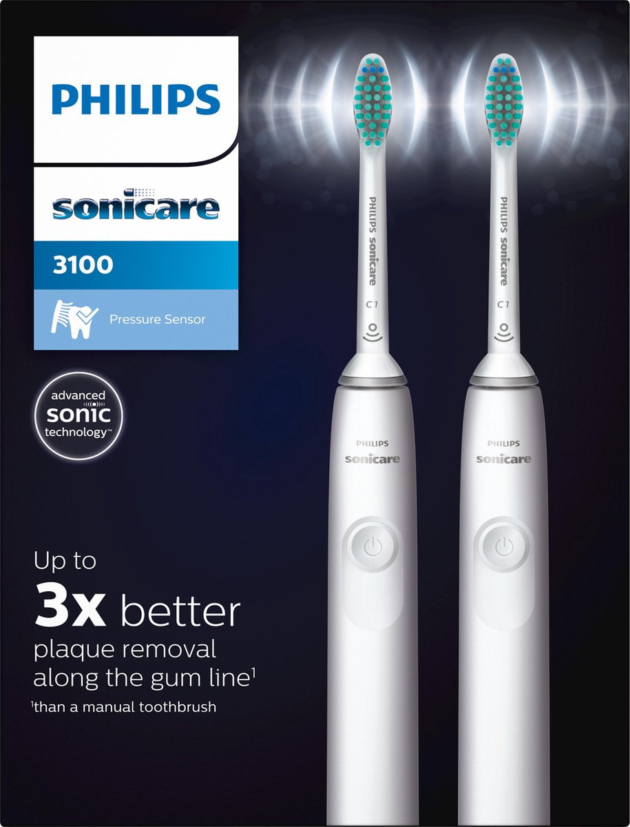 Philips Sonicare Series 3100 HX3675/13 Elektrische tandenborstel Duo Wit