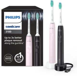 Philips Sonicare Series 3100 HX3675/15 Duopack Zwart & Roze