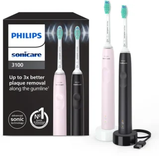 Philips Sonicare Series 3100 HX3675/15 Duopack Zwart & Roze