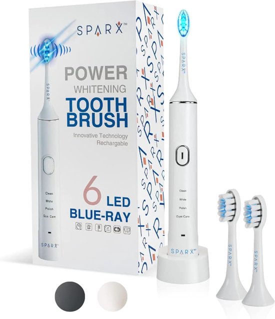 Power Whitening Elektrische Tandenborstel Ultrasoon Wit
