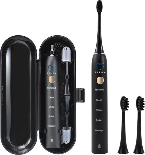 Riloa Elektrische Tandenborstel Zwart Met Case USB-C