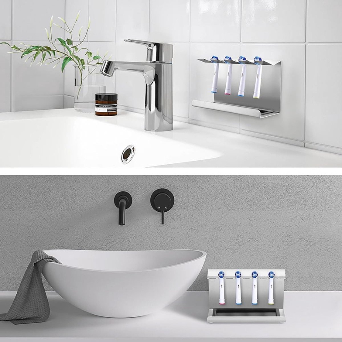 Roestvrijstalen Tandenborstelhoofdhouder Voor Oral-B iO En Philips Sonicare