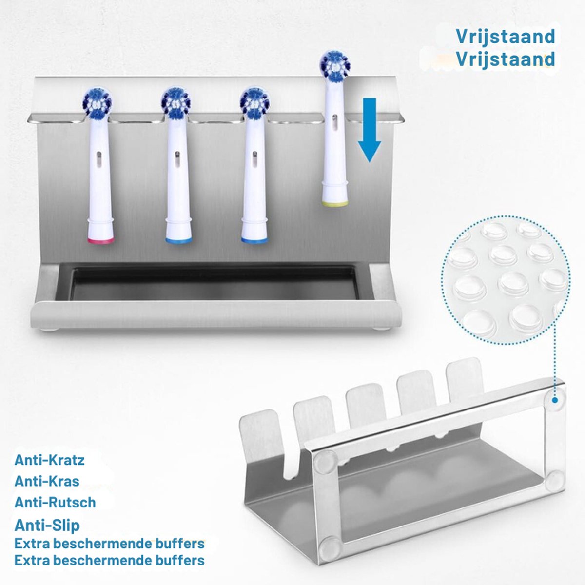 Roestvrijstalen Tandenborstelhoofdhouder Voor Oral-B iO En Philips Sonicare