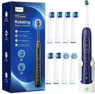 Roterende elektrische tandenborstel donkerblauw voor heren