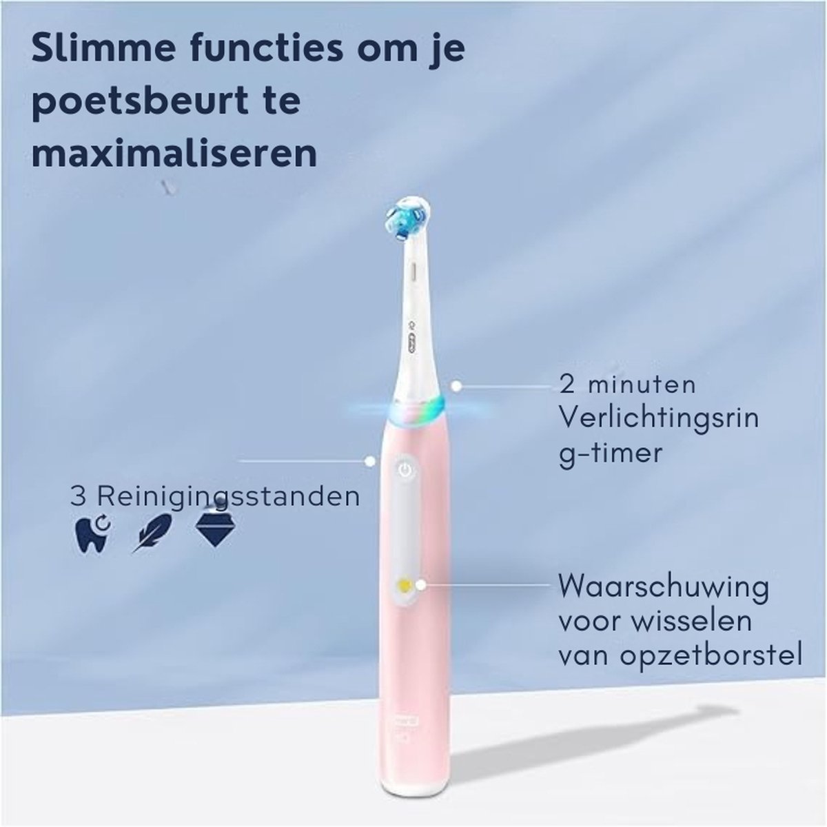 Roze Elektrische Tandenborstel Met Opzetborstel