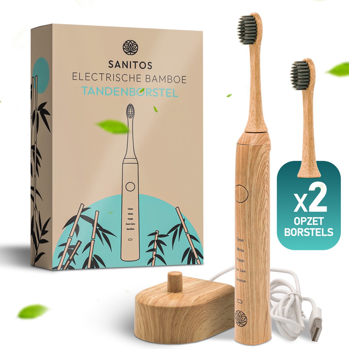 Sanitos Bamboe Elektrische Tandenborstel