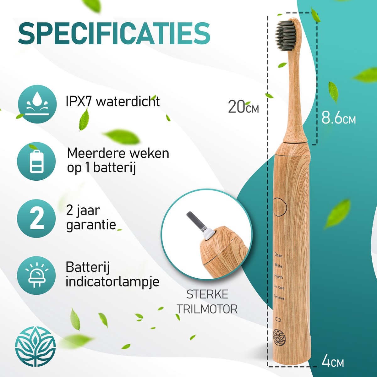 Sanitos Bamboe Elektrische Tandenborstel