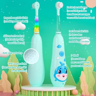 SEAGO Elektrische Tandenborstel voor Kinderen - Blauw
