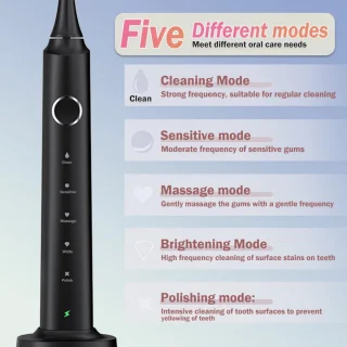 Wat vinden we goed aan de Set elektrische tandenborstels - Zwart