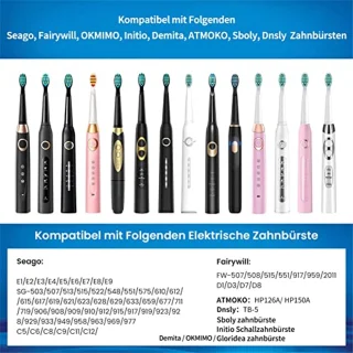 Set van 10 vervangende borstels voor elektrische tandenborstels
