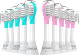 Set van 10 vervangende koppen voor elektrische tandenborstel - 5 roze en 5 blauw