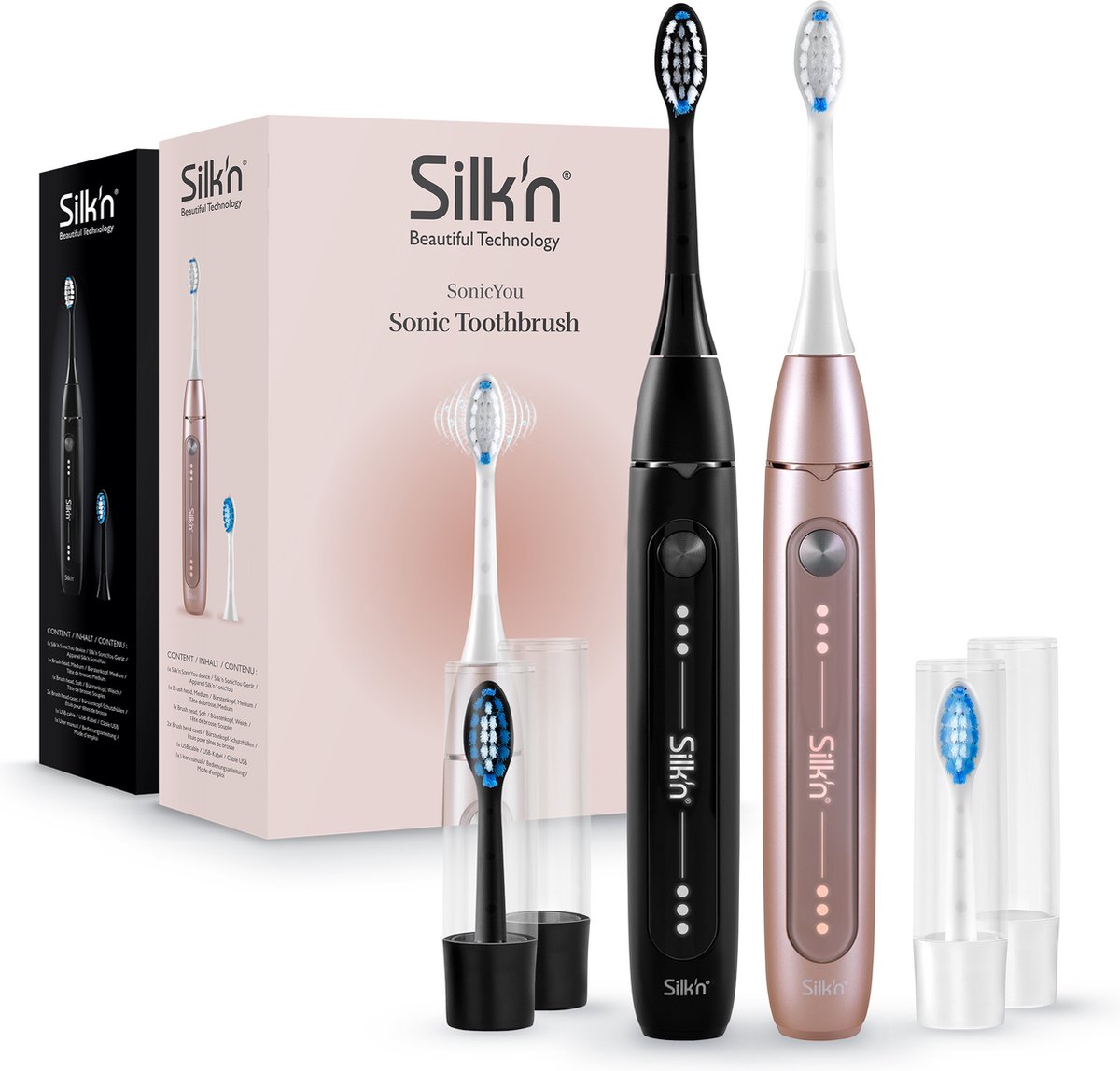 Silk'n SonicYou Elektrische Tandenborstels 2-pack Roze & Zwart