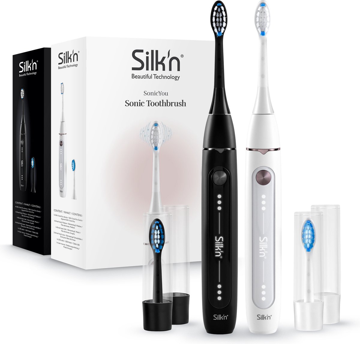 Silk'n SonicYou Elektrische Tandenborstels 2-pack Wit & Zwart