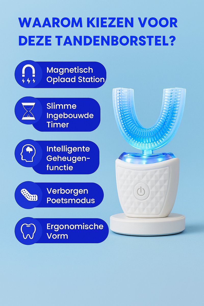 Wat vinden we goed aan de Smartbrush U-vormige Elektrische Tandenborstel