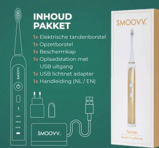 Smoovv Sense Elektrische Sonische Tandenborstel Wit Goud