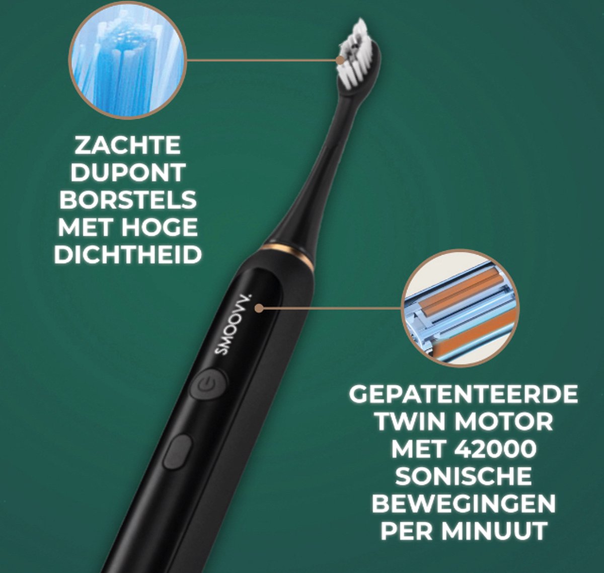 Smoovv Sense Elektrische Sonische Tandenborstel Zwart