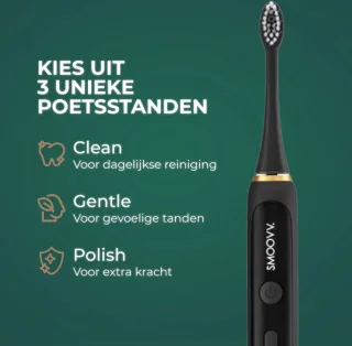 Smoovv Sense Elektrische Sonische Tandenborstel Zwart