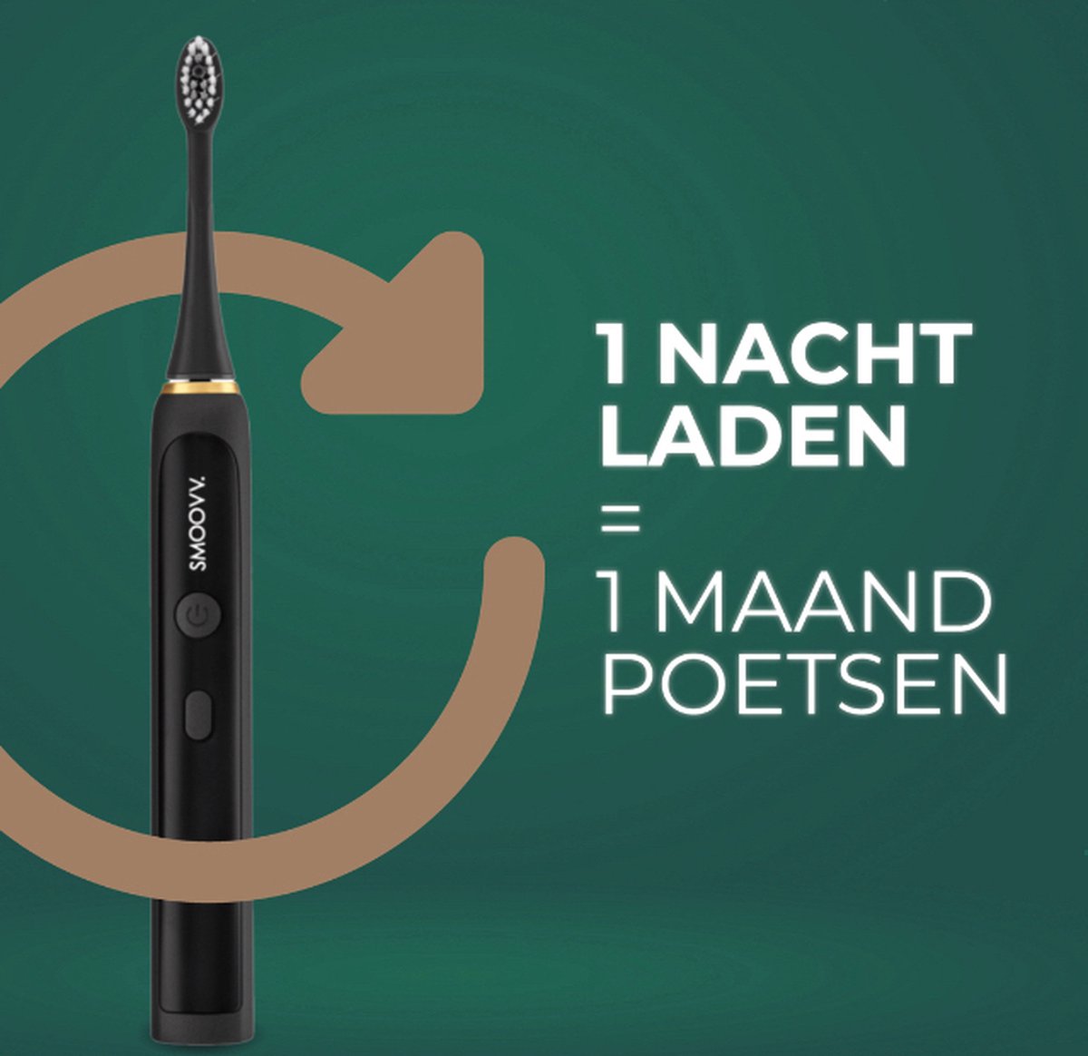 Smoovv Sense Elektrische Sonische Tandenborstel Zwart