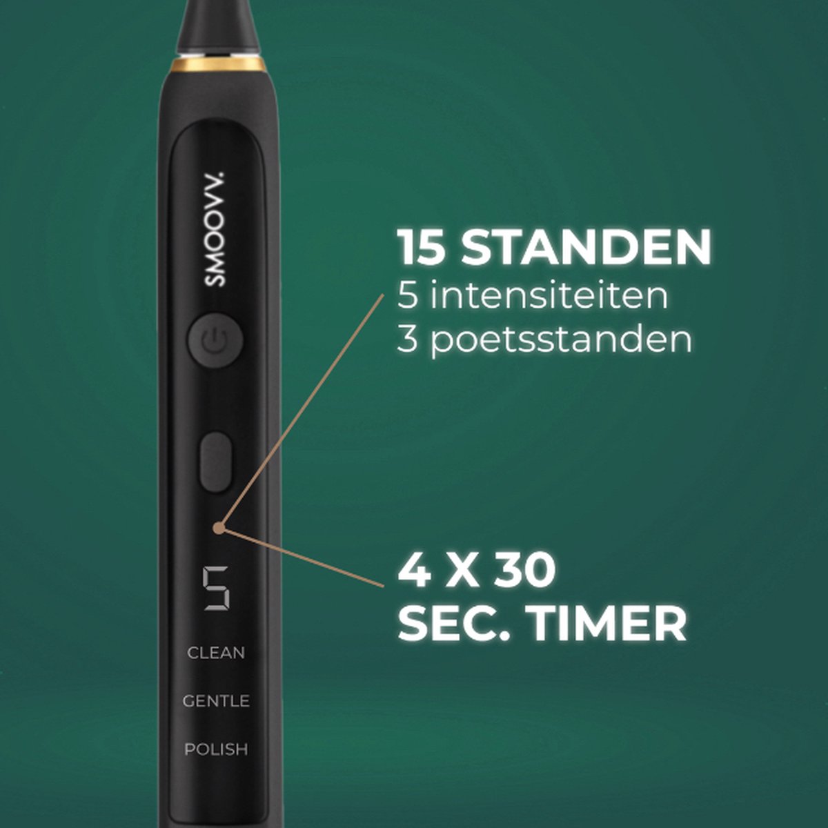 Smoovv Sense Elektrische Sonische Tandenborstel Zwart