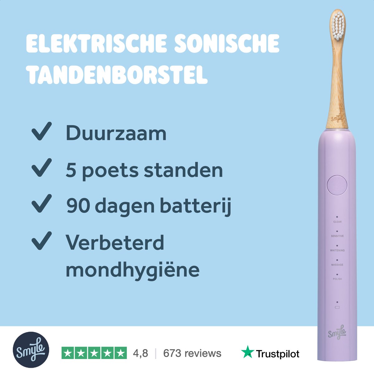 Smyle Elektrische Tandenborstel Sonisch Paars