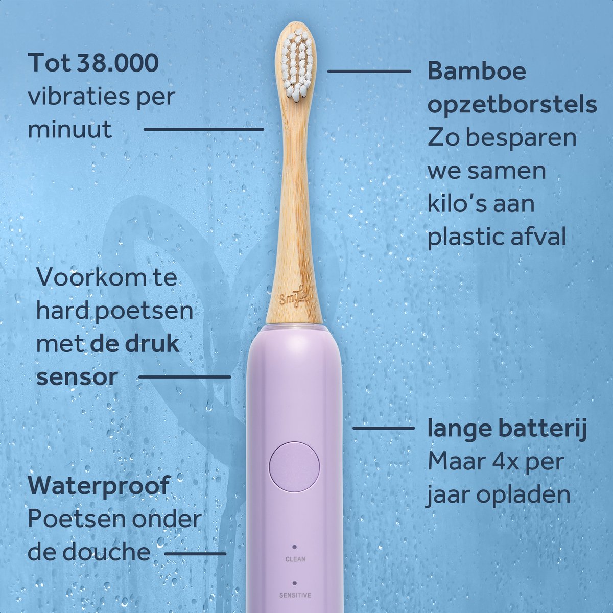 Smyle Elektrische Tandenborstel Sonisch Paars