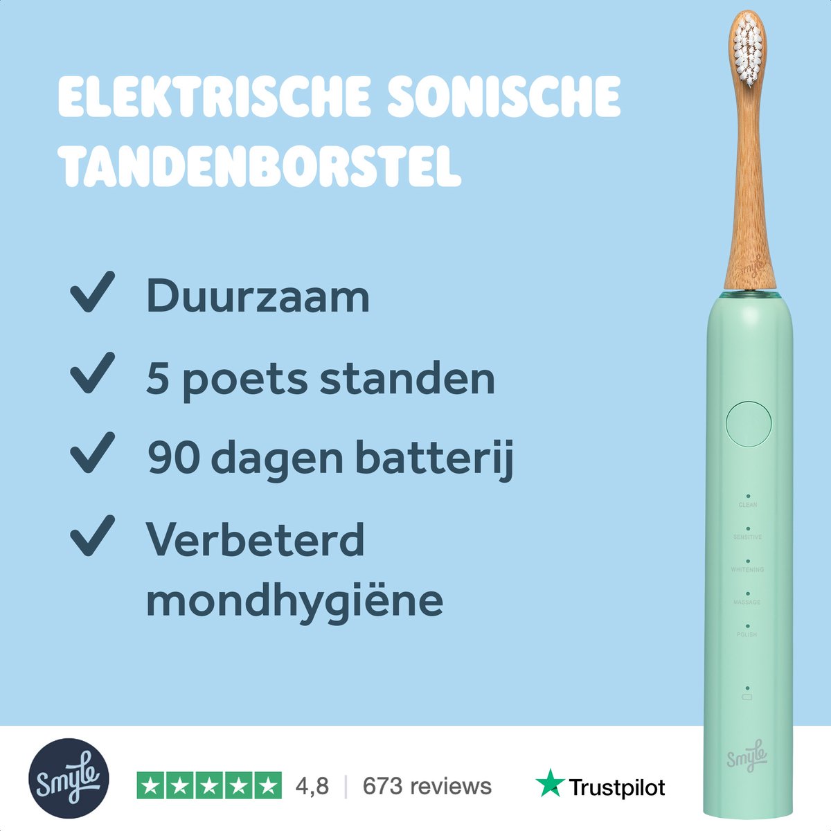 Smyle Sonische Elektrische Tandenborstel Mint Groen