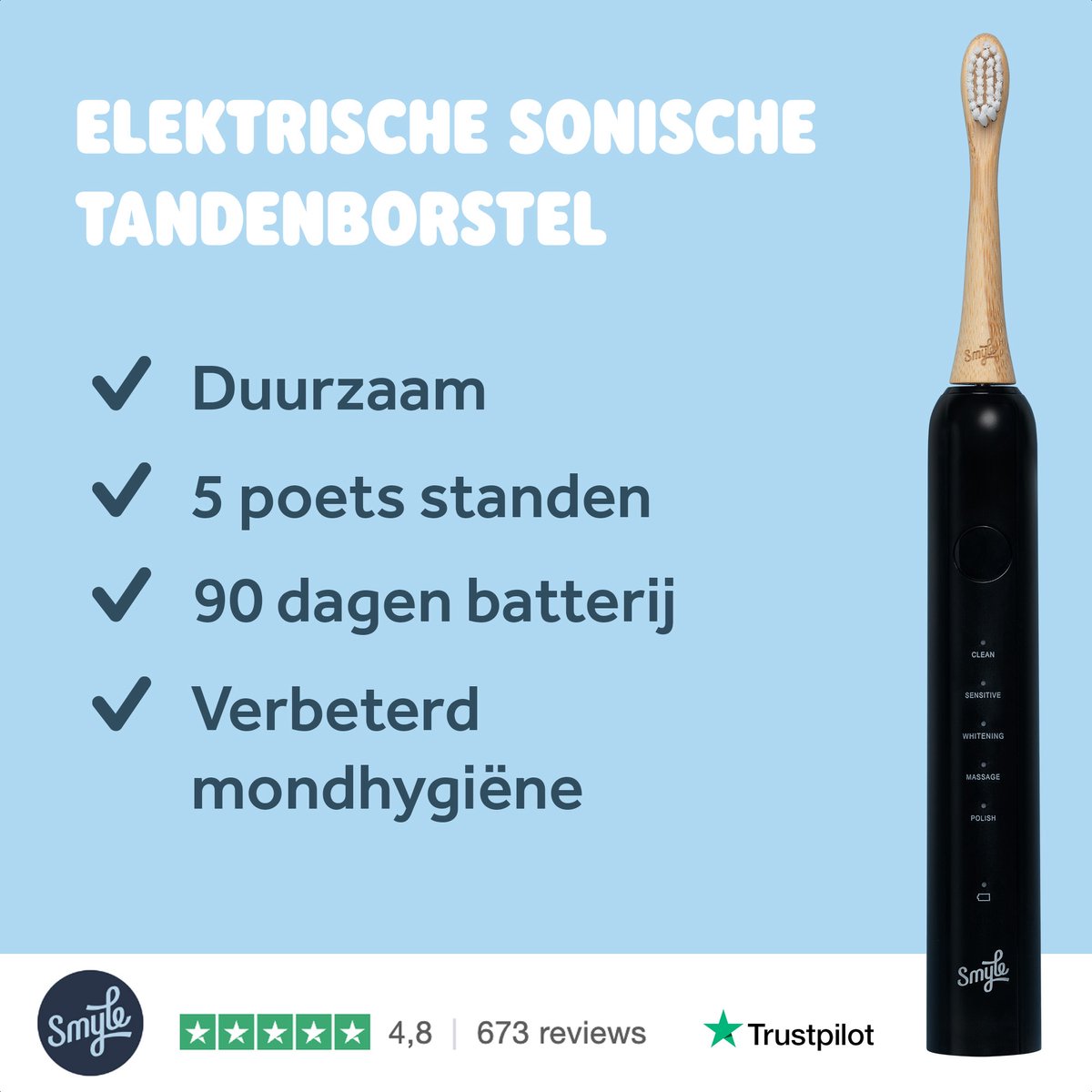 Smyle Sonische Elektrische Tandenborstel Zwart