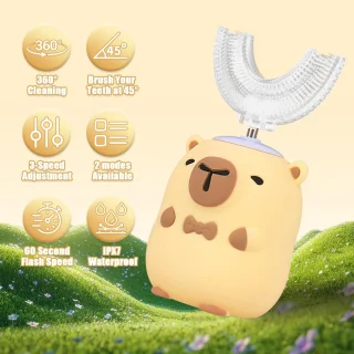 SnelShoppen Capybara u-vormige elektrische tandenborstel voor kinderen