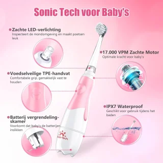 SnelShoppen elektrische peutertandenborstel 0-3 jaar roze