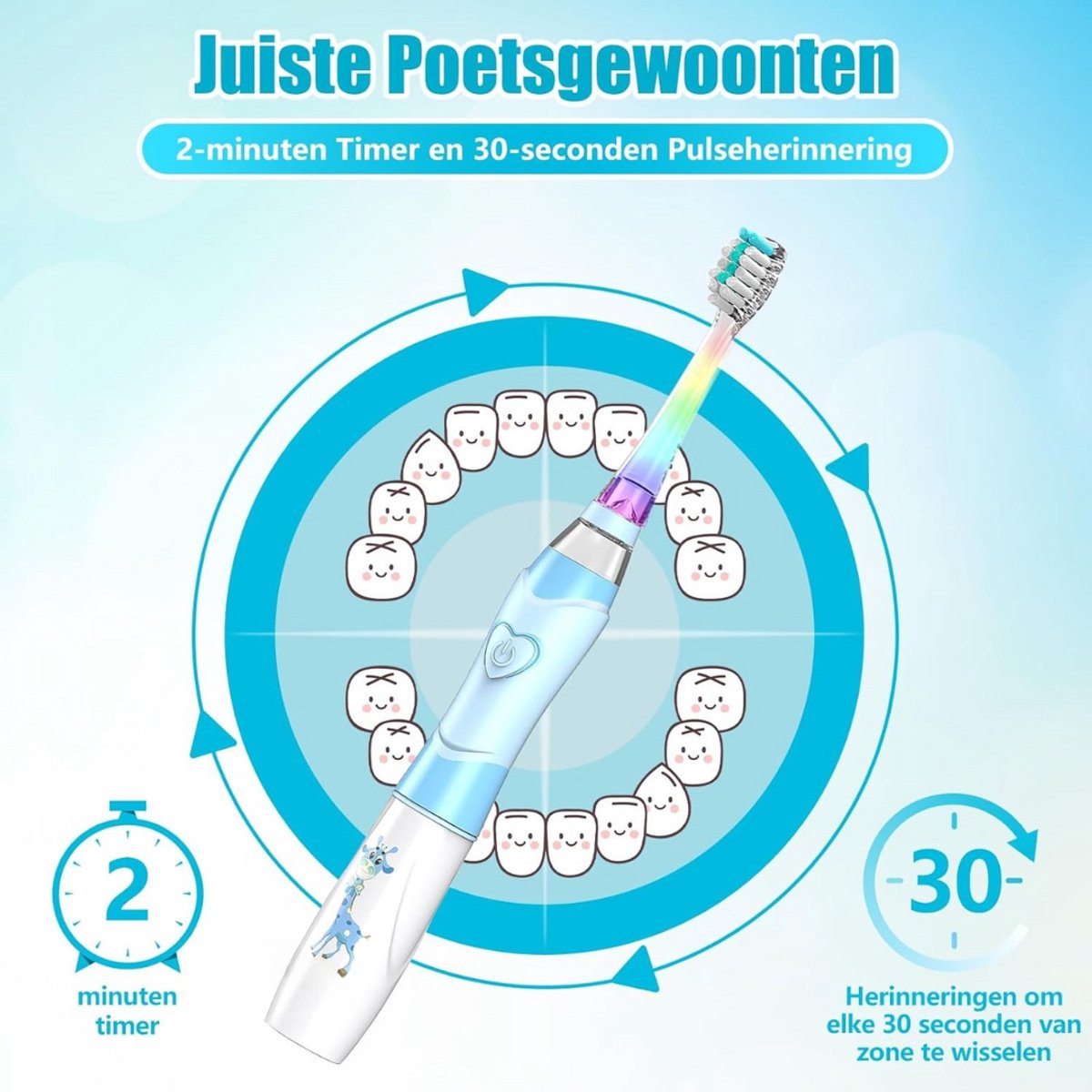 Solene Elektrische Tandenborstel Kind Oplaadbaar