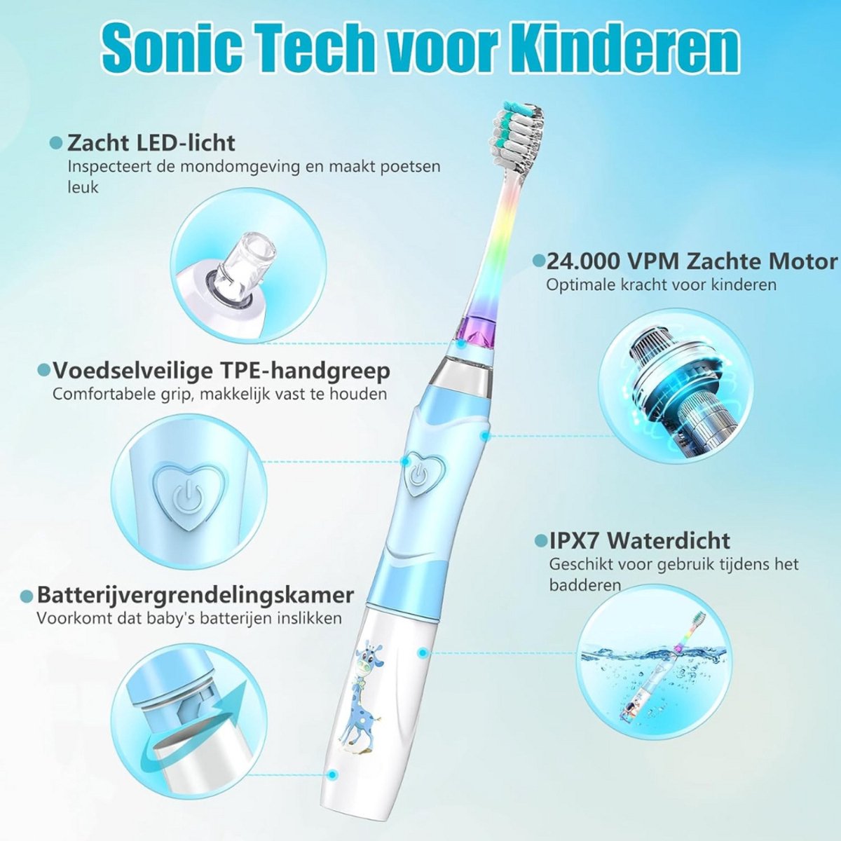 Solene Elektrische Tandenborstel Kind Oplaadbaar