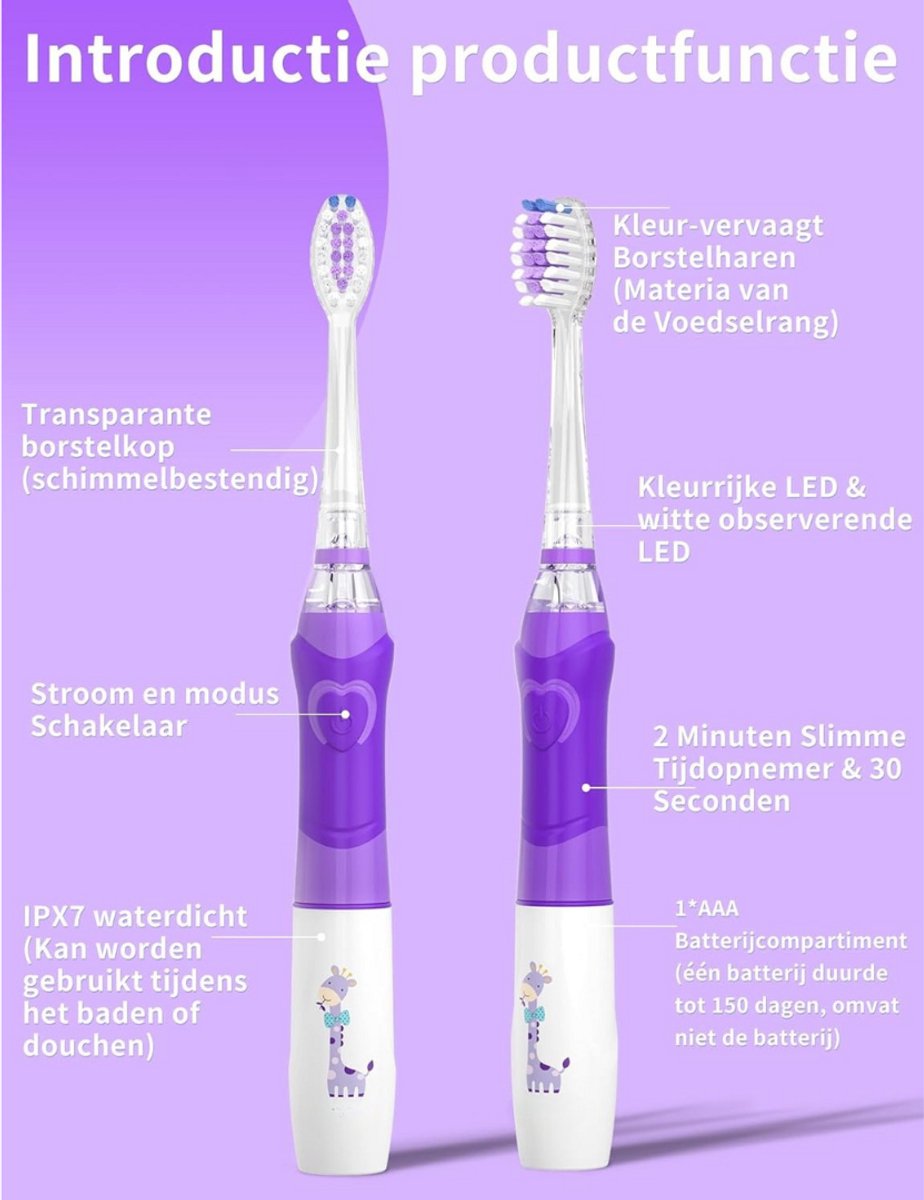 Solene Elektrische Tandenborstel Kind Oplaadbaar