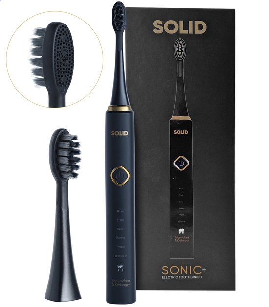 Solid Brush Elektrische Sonische Tandenborstel Zwart/Goud