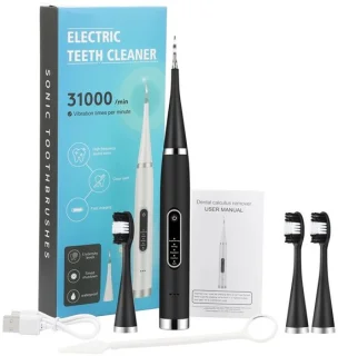 Sonic Cleaner elektrische tandenborstel - Zwart, 3 opzetborstels