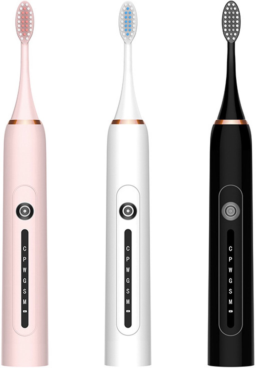 Sonic Elektrische Tandenborstel Zwart Met 6 Snelheden En 4 Opzetborstels