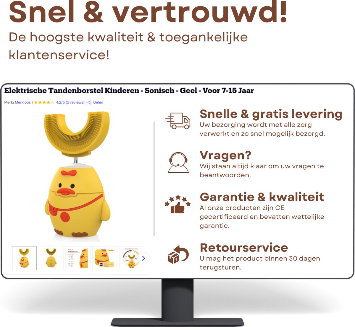 Sonische Elektrische Kindertandenborstel 7-15 Jaar Geel