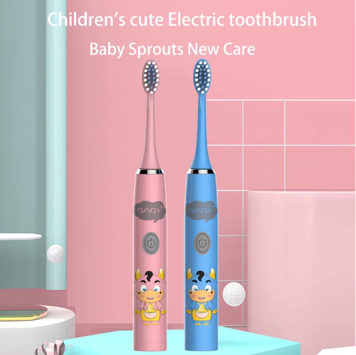 Sonische Elektrische KinderTandenborstel Blauw 1-12 Jaar