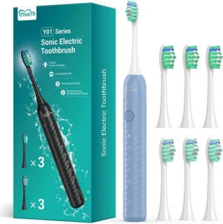 Sonische Elektrische Tandenborstel - 6 Opzetborstels - Blauw