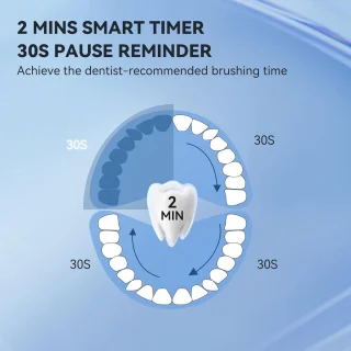 Sonische elektrische tandenborstel met 6 opzetborstels en reisetui