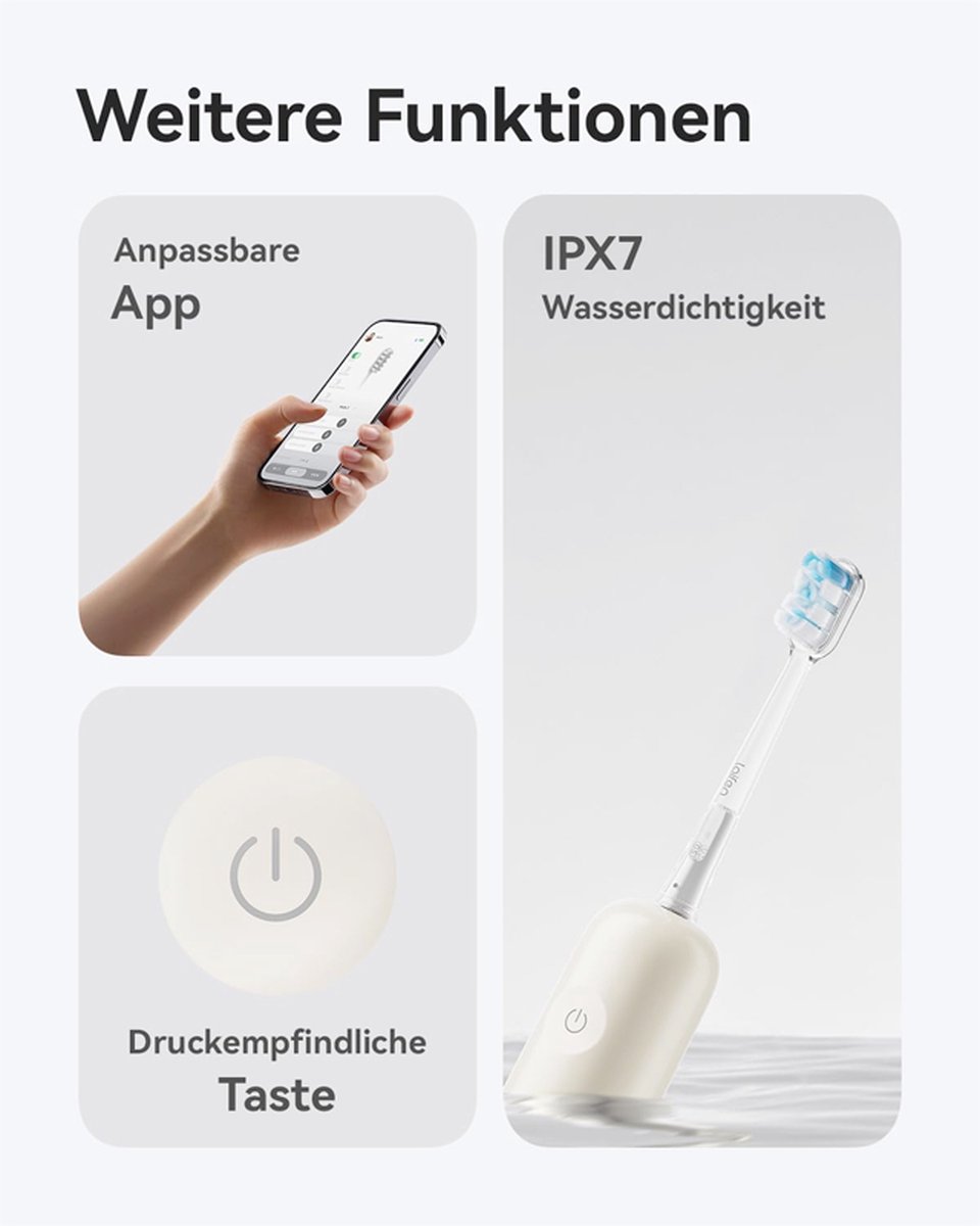 Sonische Elektrische Tandenborstel Voor Volwassenen Met 3 Borstelkoppen